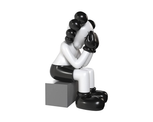 Дизайнерская статуэтка KAWS чёрно-белый