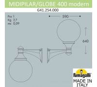 Светильник уличный настенный FUMAGALLI MIDIPILAR/GLOBE 400 modern G41.254.000.AYE27