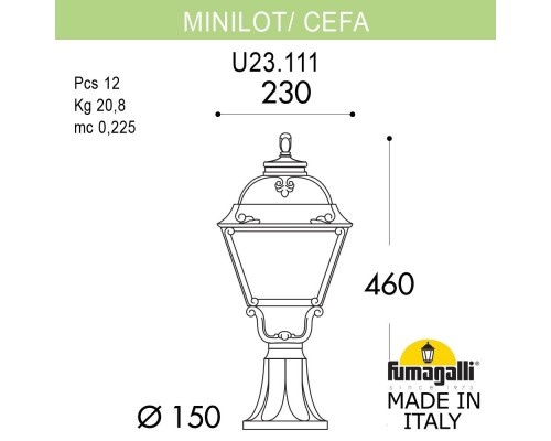 Ландшафтный фонарь FUMAGALLI MINILOT/CEFA U23.111.000.VYF1R