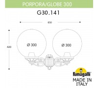 Светильник уличный настенный FUMAGALLI PORPORA/G300 G30.141.000.BYF1R