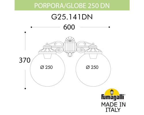 Светильник уличный настенный FUMAGALLI PORPORA/G250 G25.141.000.BYE27DN