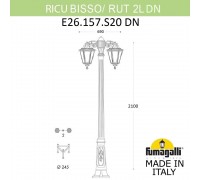 Садово-парковый фонарь FUMAGALLI RICU BISSO/RUT 2L DN E26.157.S20.VYF1RDN