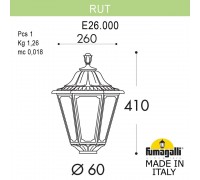 Уличный фонарь на столб FUMAGALLI RUT E26.000.000.VYF1R
