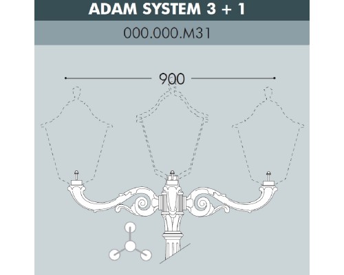 Консоль для паркового фонаря FUMAGALLI ADAM SYS 3L+1 000.000.M31.A0