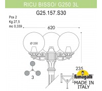 Садово-парковый фонарь FUMAGALLI RICU BISSO/G250 3L G25.157.S30.VYE27