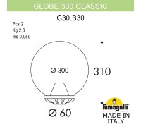 Уличный фонарь на столб FUMAGALLI GLOBE 300 Classic G30.B30.000.VZF1R