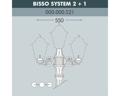 Консоль для паркового фонаря FUMAGALLI BISSO SYS 2L+1 000.000.S21.A0