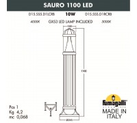 Садовый светильник-столбик FUMAGALLI SAURO 1100 D15.555.000.VXD1L.CRB