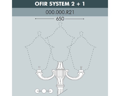 Консоль для паркового фонаря FUMAGALLI OFIR SYS 2L+1 000.000.R21.A0