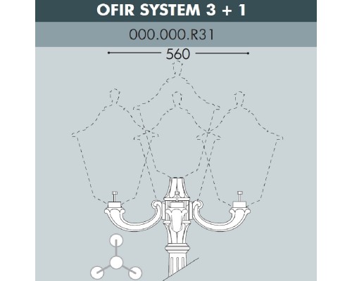 Консоль для паркового фонаря FUMAGALLI OFIR SYS 3L+1 000.000.R31.A0