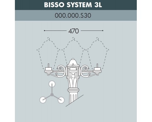 Консоль для паркового фонаря FUMAGALLI BISSO SYS 3L 000.000.S30.A0