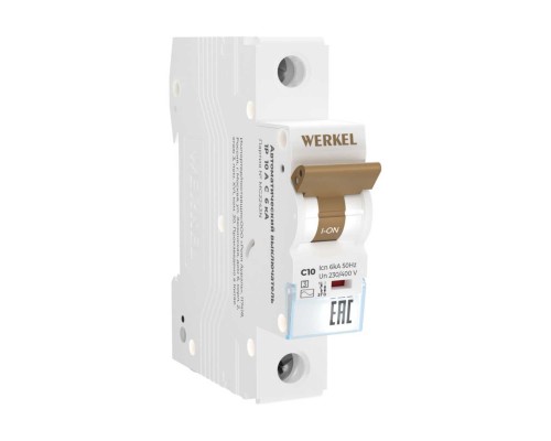 Автоматический выключатель Werkel 1P 10А C 6кА W901P106 4690389192548