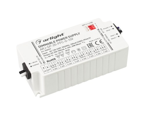 Блок питания Arlight ARJ-SP-20-PFC-0-10V 9-45V 20W IP20 0,35-0,7A 030929