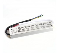 Блок питания для светодиодной ленты Feron LB007 12V 40W IP67 3,3A 48054