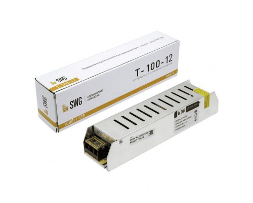 Блок питания SWG 12V 100W IP20 8,3A T-100-12 000273