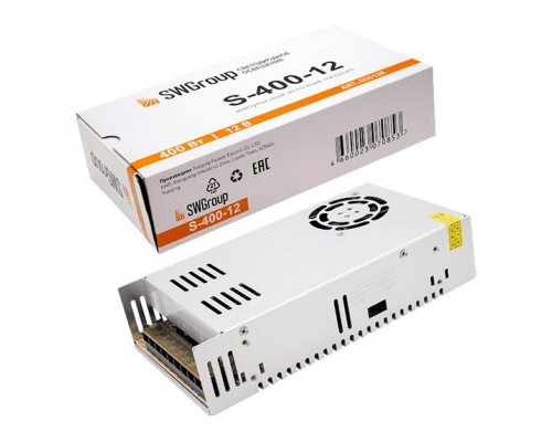 Блок питания SWG 12V 400W IP20 33,33A S-400-12 000128