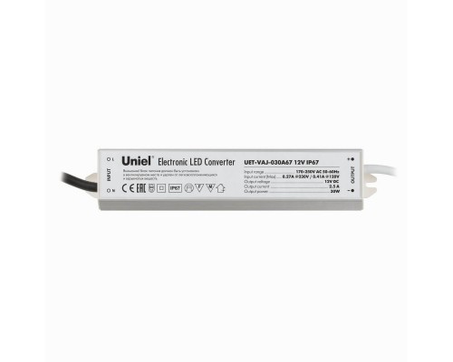 Блок питания Uniel 12V 30W IP67 2,5A UET-VAJ-030A67 10587