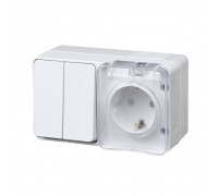 Блок розетка-выключатель Schneider Electric AtlasDesign белый ATN540174