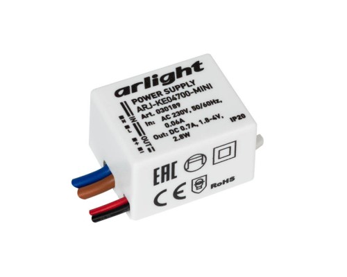 Драйвер Arlight ARJ-KE04700-Mini 1,8-4V 2,8W IP20 0,7A 030189