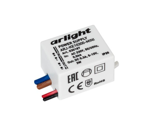 Драйвер Arlight ARJ-KE10300-Mini 5-10V 3W IP20 0,3A 030187