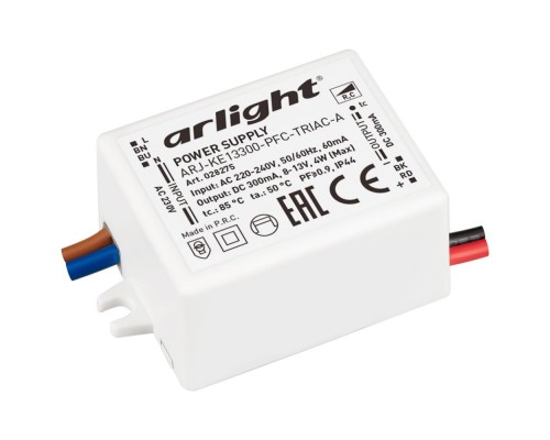 Драйвер Arlight  ARJ-KE13300-PFC-Triac-A 8-13V 4W IP44 0,3A 028275