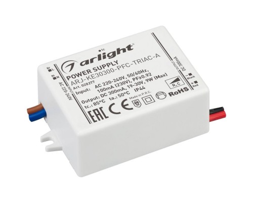 Драйвер Arlight  ARJ-KE30300-PFC-Triac-A 19-30V 9W IP44 0,3A 028277