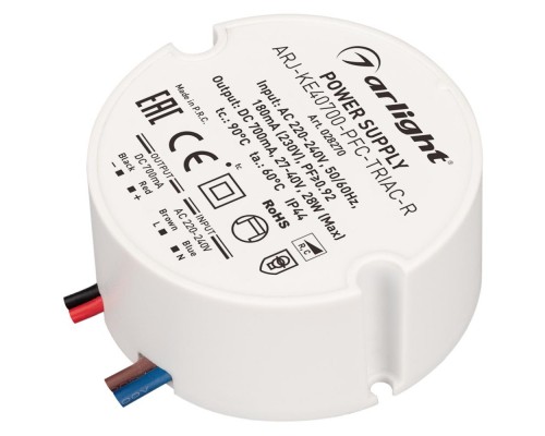 Драйвер Arlight  ARJ-KE40700-PFC-Triac-R 27-40V 28W IP44 0,7A 028270