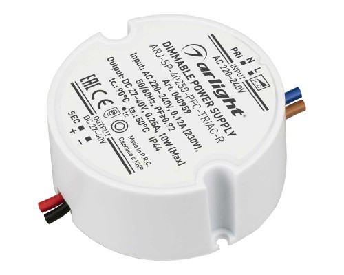 Драйвер Arlight ARJ-SP-40250-PFC-Triac-R 27-40V 10W IP44 0,25A 040959