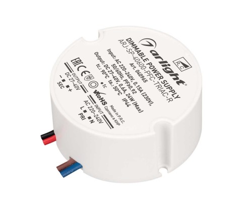 Драйвер Arlight ARJ-SP-40600-PFC-Triac-R 27-40V 24W IP44 0,6A 040965