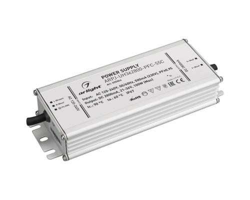 Драйвер Arlight ARPJ-UH362800-PFC-55C 21-36V 100W IP67 2,8A 025044