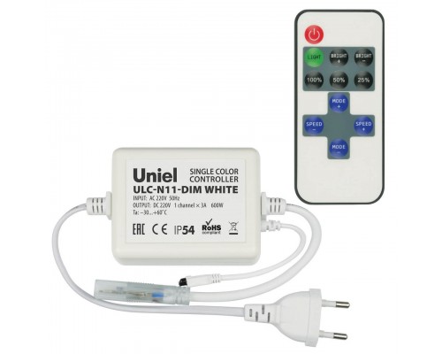 Контроллер для светодиодных одноцветных лент 220В Uniel ULC-N11-Dim White UL-00002277