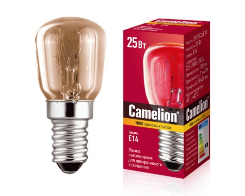 Лампа накаливания Camelion E14 25W 25/P/CL/E14 13649