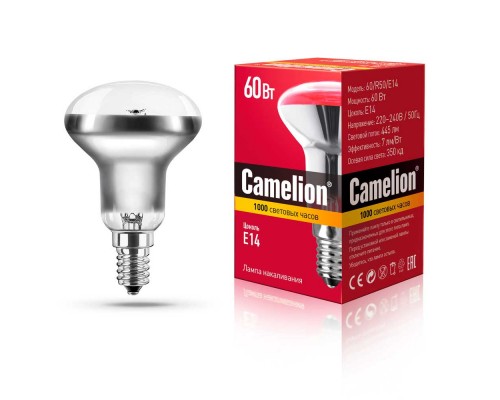 Лампа накаливания Camelion E14 60W 60/R50/E14 8978