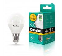 Лампа светодиодная Camelion E14 10W 3000K LED10-G45/830/E14 13565