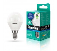 Лампа светодиодная Camelion E14 10W 6500K LED10-G45/865/E14 13569