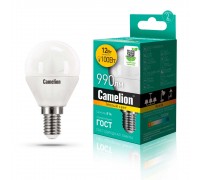 Лампа светодиодная Camelion E14 12W 3000K LED12-G45/830/E14 13693