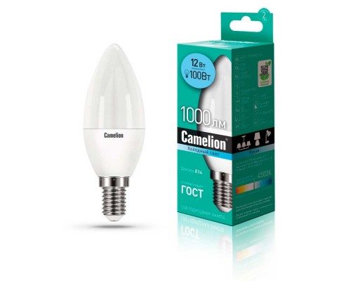 Лампа светодиодная Camelion E14 12W 4500K LED12-C35/845/E14 13689