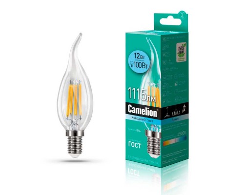 Лампа светодиодная Camelion E14 12W 4500K LED12-CW35-FL/845/E14 13711