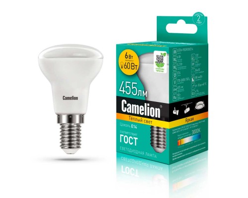 Лампа светодиодная Camelion E14 6W 3000K LED6-R50/830/E14 11658