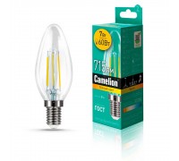 Лампа светодиодная Camelion E14 7W 3000K LED7-C35-FL/830/E14 13452