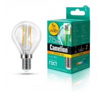 Лампа светодиодная Camelion E14 7W 3000K LED7-G45-FL/830/E14 13456