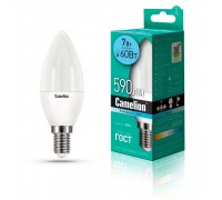 Лампа светодиодная Camelion E14 7W 4500K LED7-C35/845/E14 12074