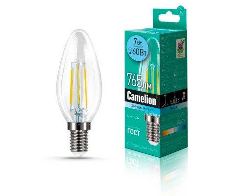 Лампа светодиодная Camelion E14 7W 4500K LED7-C35-FL/845/E14 13453