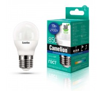 Лампа светодиодная Camelion E27 10W 6500K LED10-G45/865/E27 13570