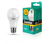 Лампа светодиодная Camelion E27 7W 3000K LED7-A60/830/E27 11253