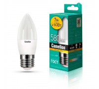 Лампа светодиодная Camelion E27 7W 3000K LED7-C35/830/E27 12077