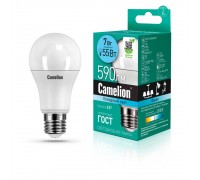 Лампа светодиодная Camelion E27 7W 4500K LED7-A60/845/E27 11254