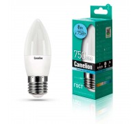 Лампа светодиодная Camelion E27 8W 4500K LED8-C35/845/E27 12390