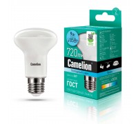 Лампа светодиодная Camelion E27 9W 4500K LED9-R63/845/E27 13475