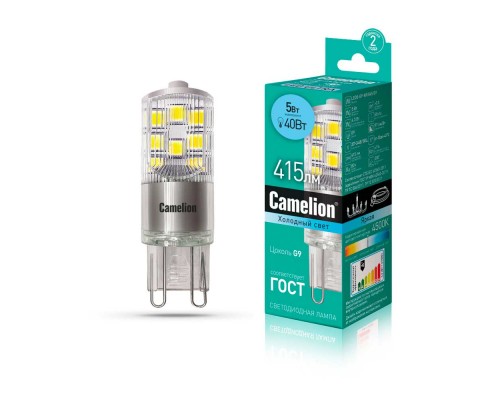 Лампа светодиодная Camelion G9 5W 4500K LED5-G9-NF/845/G9 13705